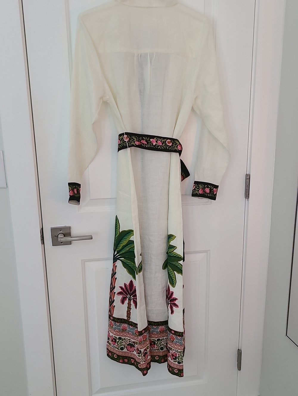 Printfresh Linen Playa Palms Monaco Midi Dress Off White Medium M - Picture 5 of 9